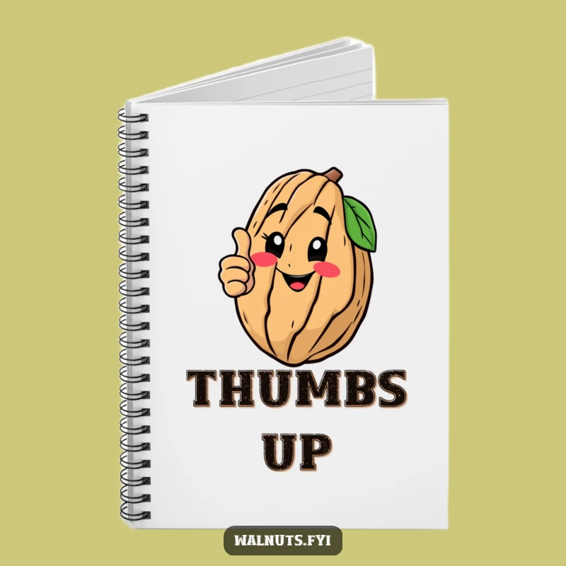 Funny Thumbs Up Walnut Notebook - Jot Down Your Approval!