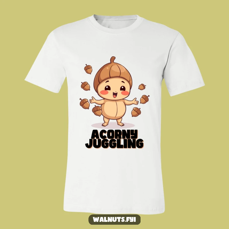 Funny Walnut Juggling T-Shirt: Playful Nut Skill Tee, Acorn Acrobat, Perfect Funny Gift