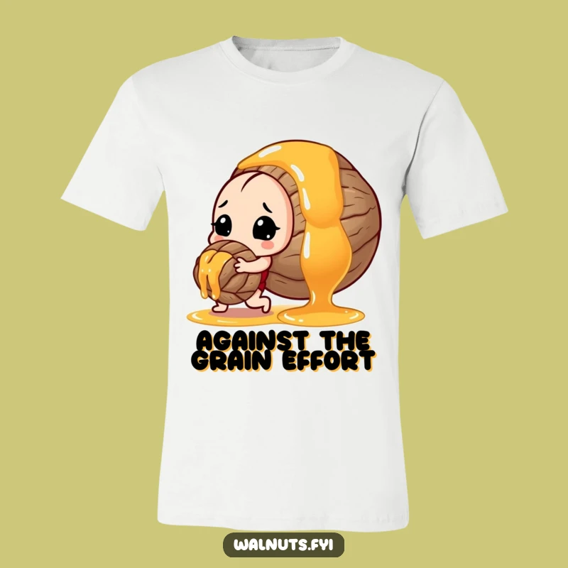 Funny Determined Walnut Pushing Honey T-Shirt - Comedic Nutty Apparel