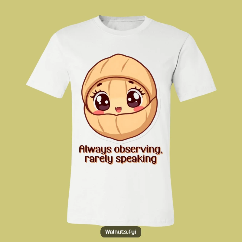 Funny Excited Walnut T-Shirt - Cute Peek-a-Boo Tee