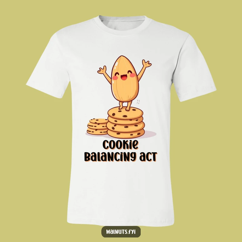 Funny Almond Handstand Cookie T-Shirt - Whimsical Gymnast Apparel Gift