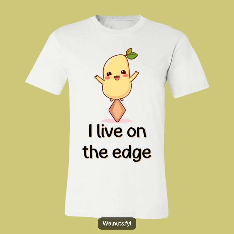 Funny Cheerful Cashew Balancer T-Shirt - Nutty Balance and Humor Tee