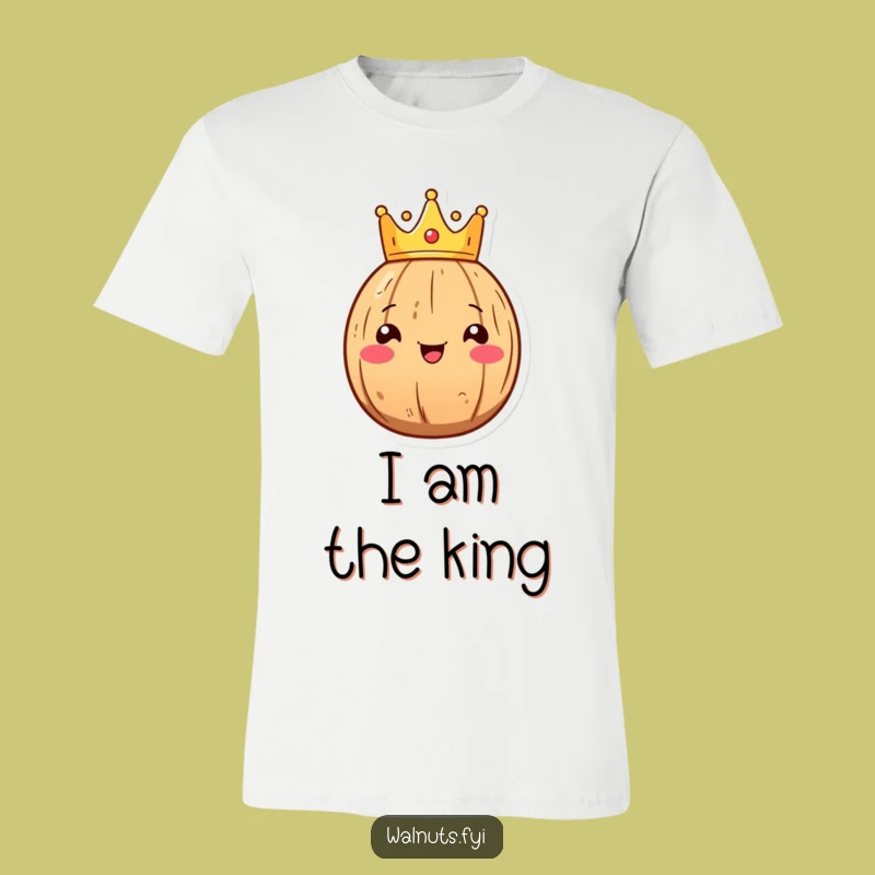 Funny Kawaii Walnut King T-Shirt: Royal Nutty Design, Adorable & Hilarious Funny Gift!