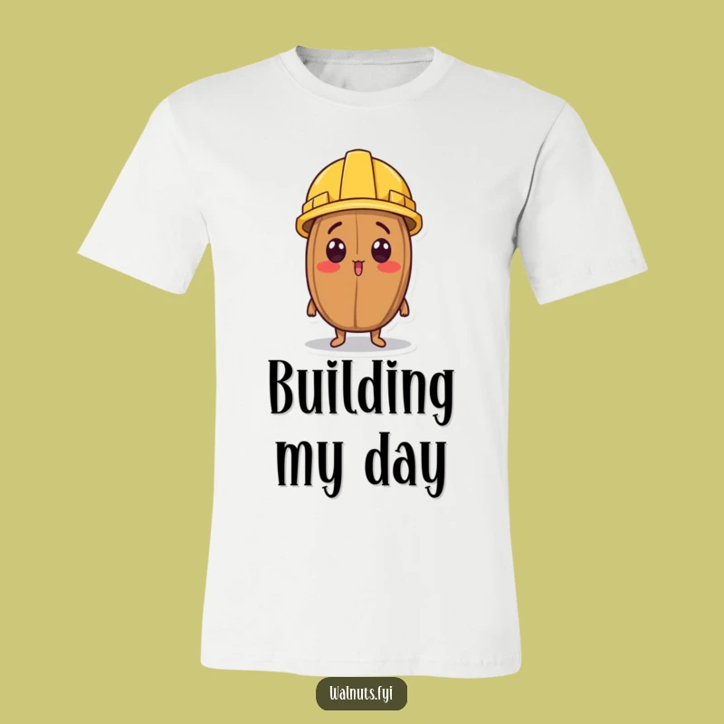 Funny Surprised Walnut Construction T-Shirt - Comical Workwear Gift