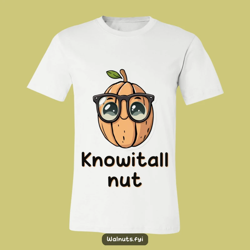 Funny Whimsical Walnut Glasses Tee: Smart Style for Humorous Minds!