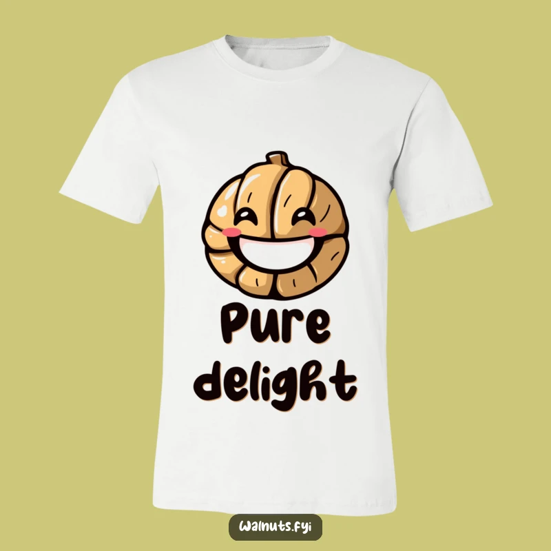 Funny Grinning Walnut T-Shirt - Wear Your Happiness Hilariously!