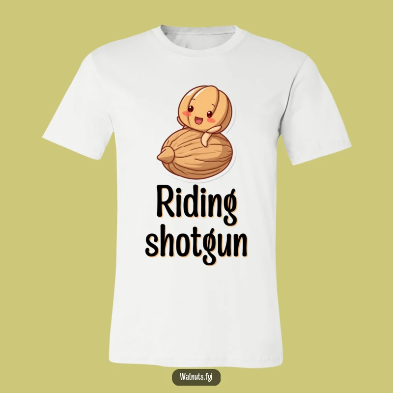 Funny Delighted Walnut Riding Nut T-Shirt - Cheerful & Comical Apparel