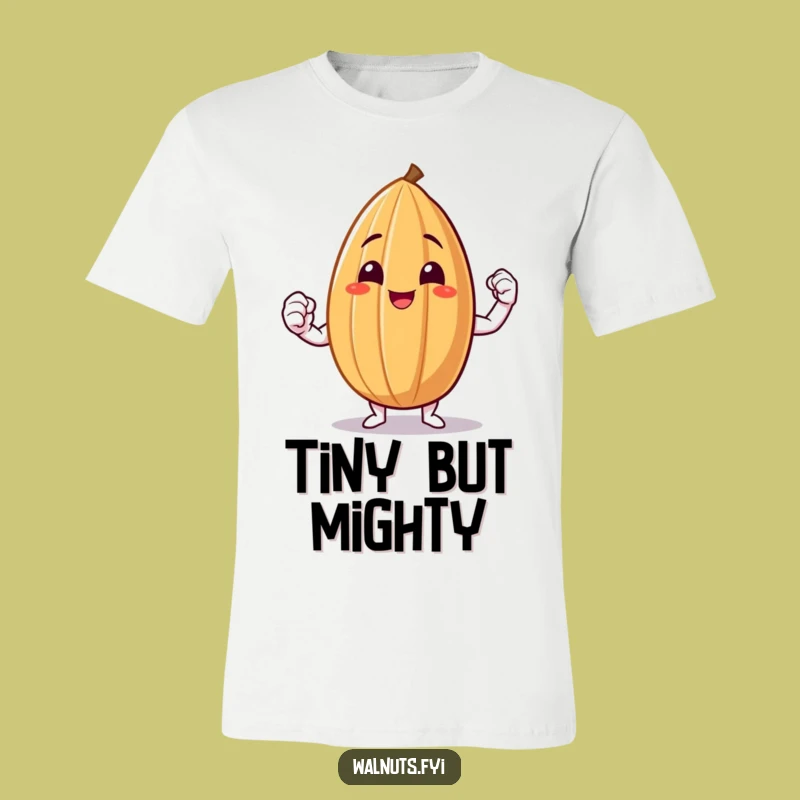 Funny Almond Flex T-Shirt - Smiling Nut Showing Muscle, A Powerful Funny Gift!