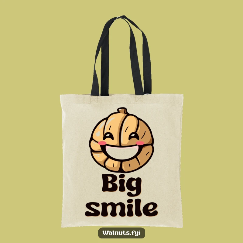 Funny Grinning Walnut Tote Bag - Carry Your Smile Everywhere!