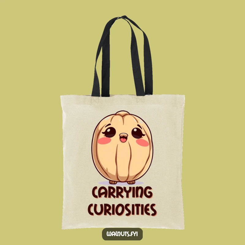 Funny Curious Walnut Tote Bag, Carry Your Wonder Everywhere