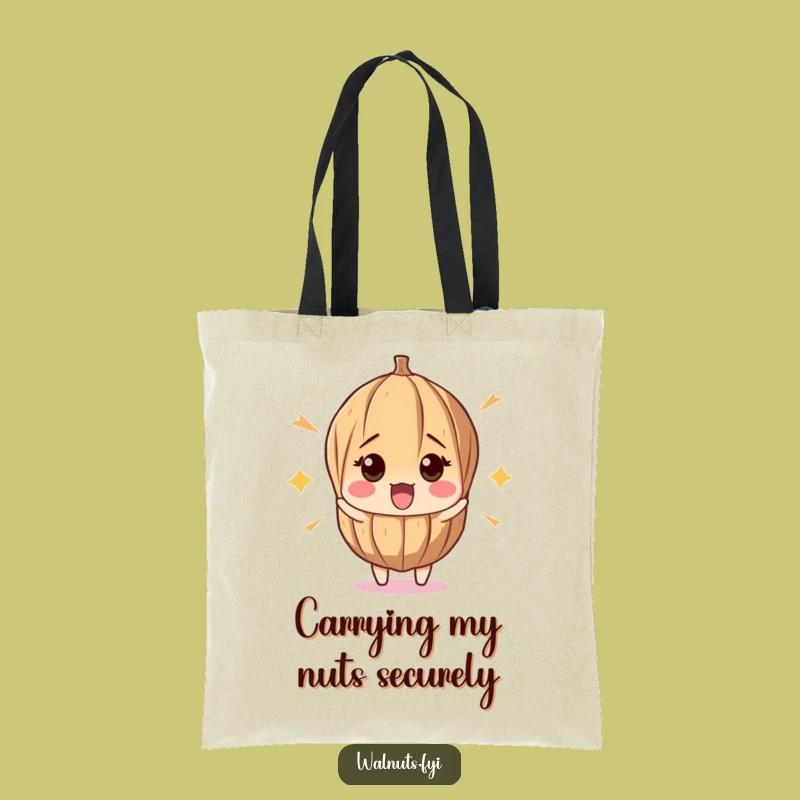 Funny Surprised Walnut Tote Bag - Chic Shocked Nut Carryall Gift