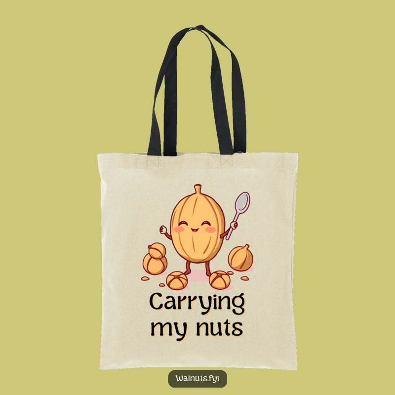 Funny Walnut Juggler Tote Bag: Nutty Accessory, Humorous Gift