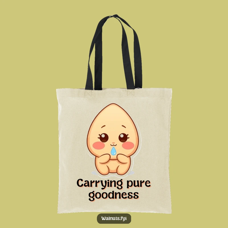 Funny Shy Almond Tote Bag - Carry Your Essentials with Gentle Care