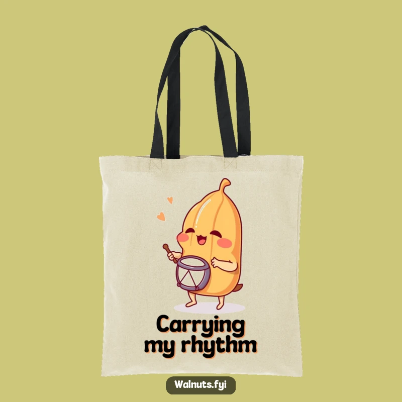 Funny Giggling Pecan Drummer Tote Bag - Carry Your Laughs in Style