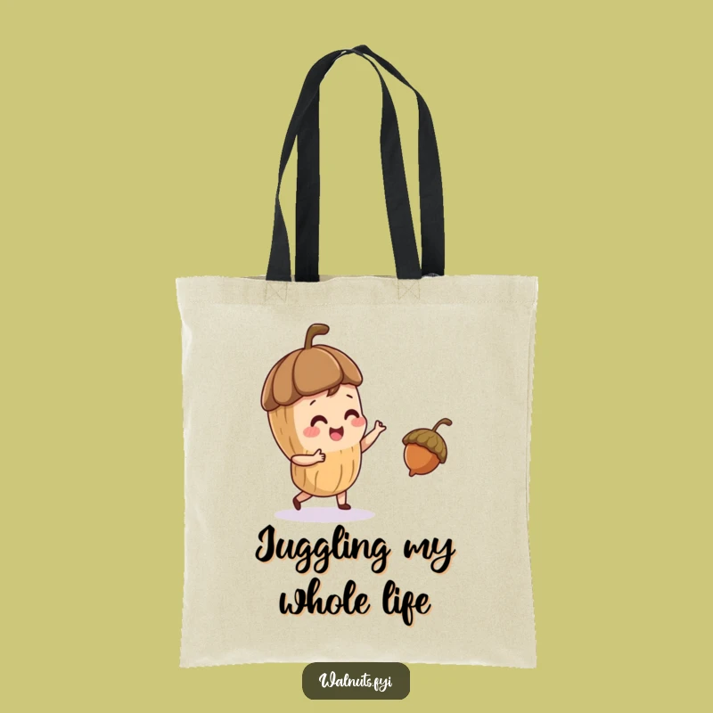 Funny Juggling Acorn Walnut Tote Bag - Carry Fun Hilariously
