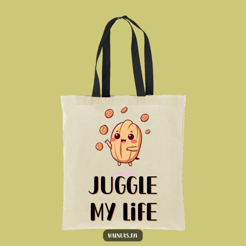 Funny Kawaii Walnut Juggling Tote Bag - Carry Your Talents with Style