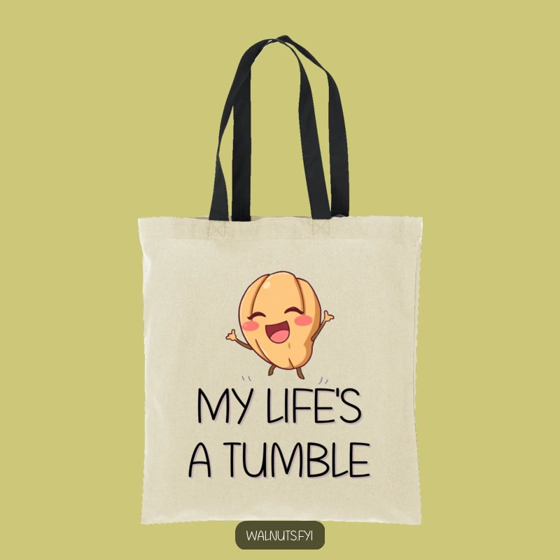 Funny Kawaii Walnut Tote Bag: Carry your essentials with a smile, a perfect funny gift.