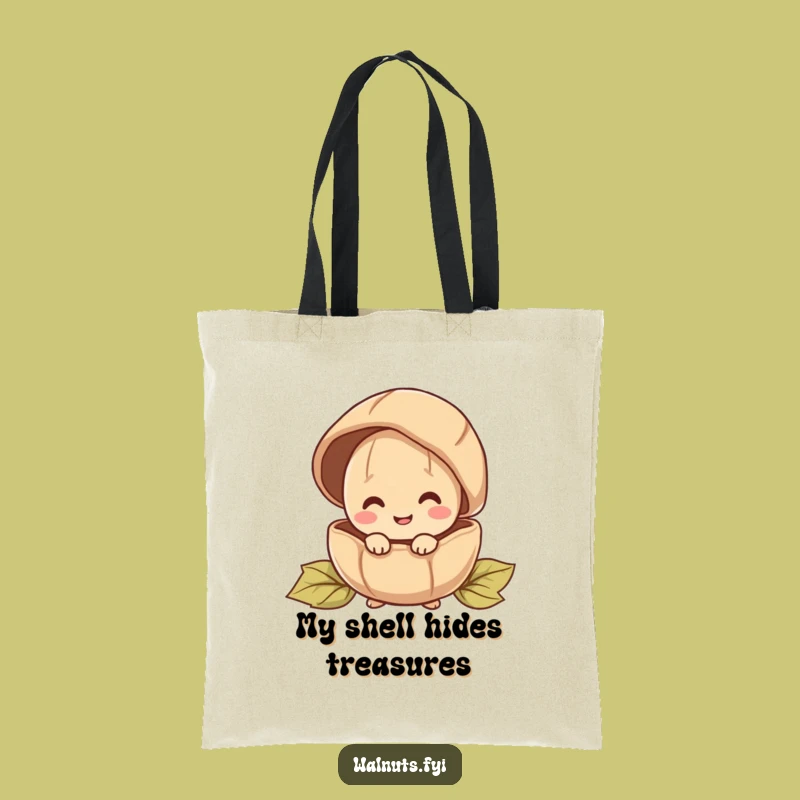 Funny Peeking Walnut Tote Bag: Happy Character Hiding, Practical Funny Gift