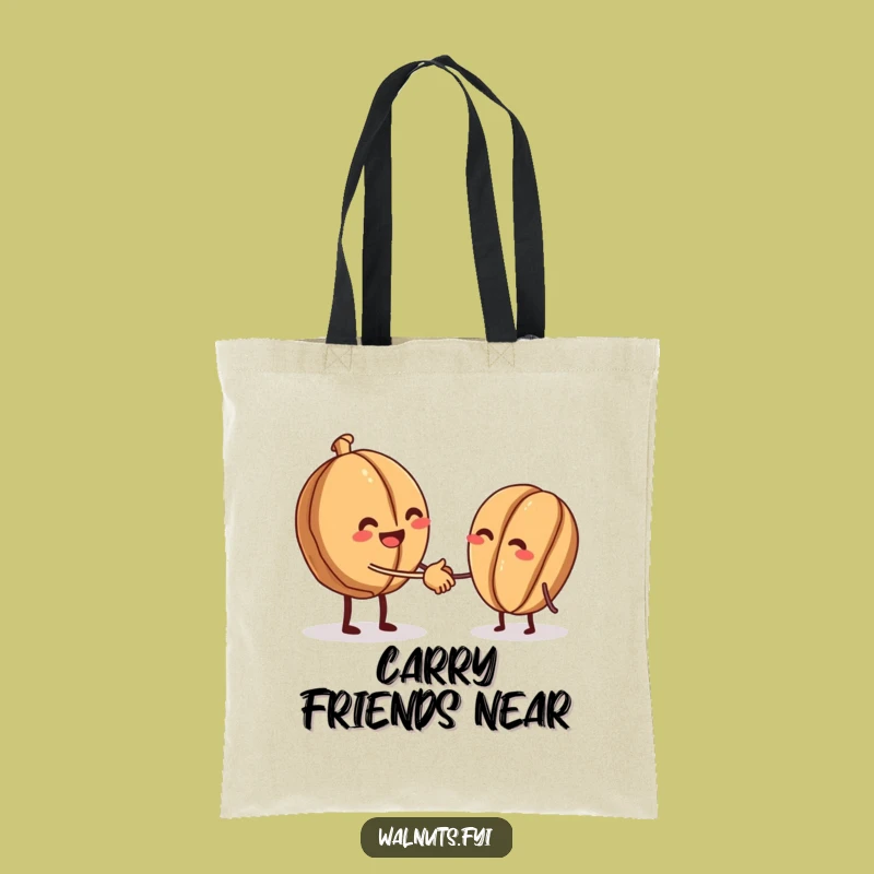 Funny Walnut Handshake Tote Bag - Practical Nutty Buddy Gift