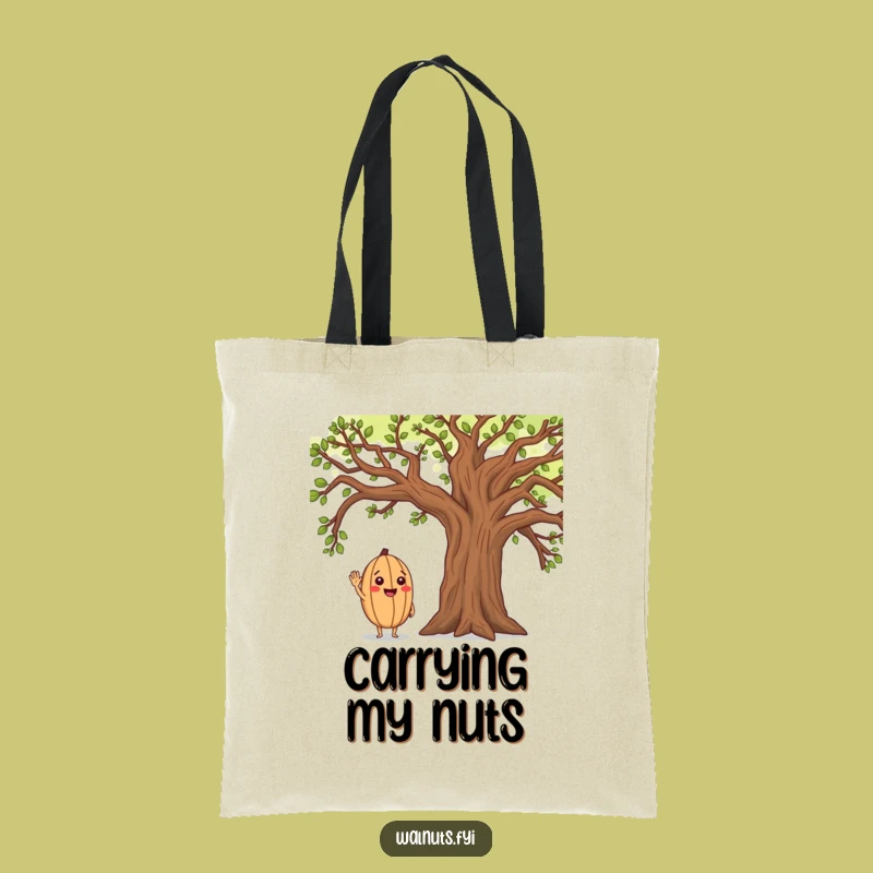 Funny Walnut Saluting Oak Tree Tote Bag: Eco-Chic Character Style