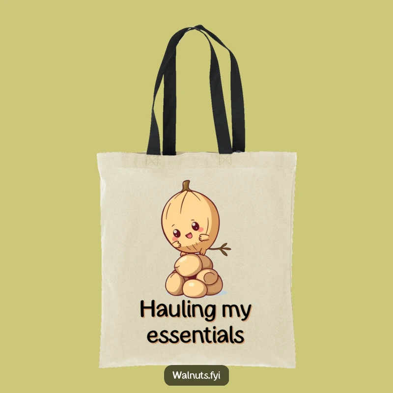 Funny Kawaii Pine Nut Tote Bag - Determined Climber for Errands and Humorous Gifts