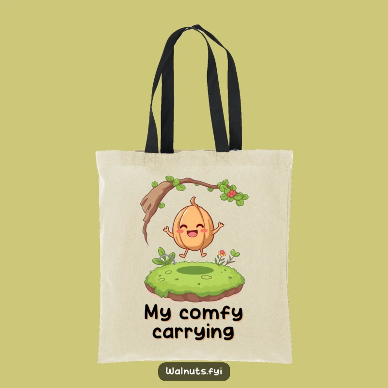 Funny Giggling Walnut Tote Bag: Carry Your Joy, Excellent Funny Gift