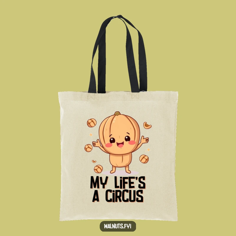 Happy Juggling Walnut Tote Bag: Funny Nutty Style for Shopping, Gift for All