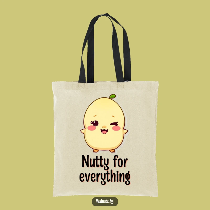 Funny Kawaii Pistachio Tote Bag - Giggling Nutty Character for Shopping and Humorous Gifts