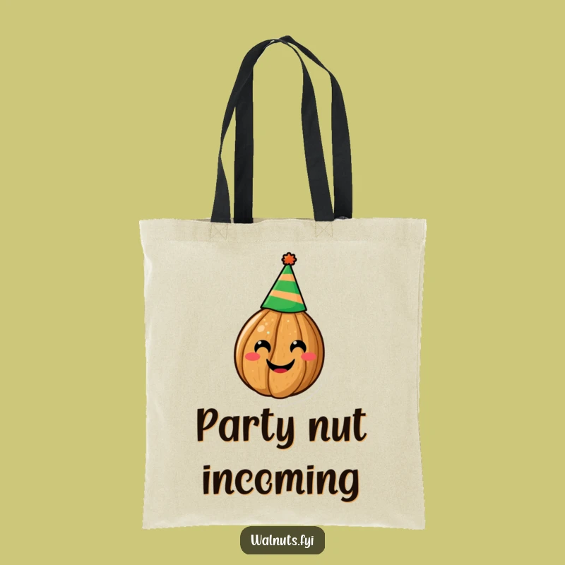 Funny Walnut Party Hat Tote Bag - Carry Your Laughs Anywhere!