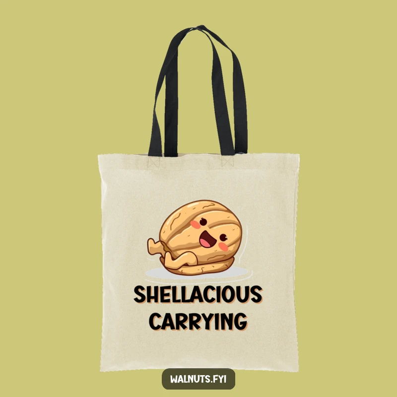 Funny Joyful Walnut Sliding Shell Tote Bag - Chic & Comical Accessory