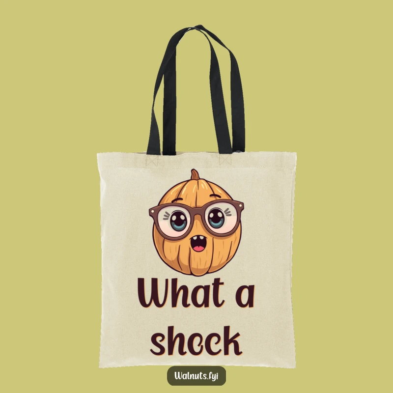 Surprised Walnut Tote Bag - Carry Your Books with Humor!